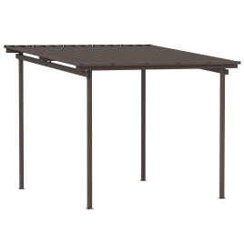 SUNVISTA 3 x 3(m) Garden Pergola with Waterproof Metal Roof, Lean to Pergola Hardtop Gazebo, Wind-resistant Outdoor Sun Shade, Easy to Assemble