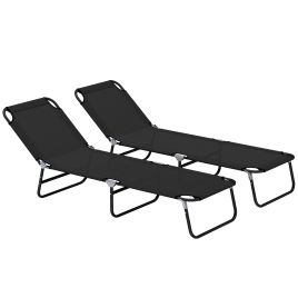 SUNVISTA Garden Sun Lounger, with Five-Position Back - Black