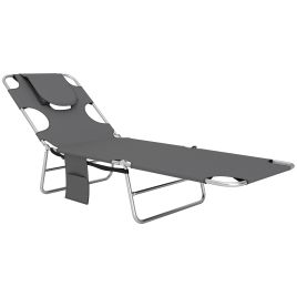 SUNVISTA Reclining Face Hole Sun Lounger - Dark Grey