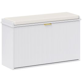 KELVIN 8 Pair Medium Shoe Bench Cabinet White