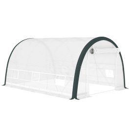 SUNVISTA 4 x 3(m) Walk-In Tunnel Greenhouse, with Accessories - White