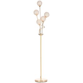 Crystal Floor Lamps for Living Room Bedroom with 5 Light, Modern Upright Standing Lamp, 34x25x156cm, Gold Tone