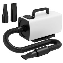 PAWSTER 2200W Dog Hair Dryer with Auto Adjustable Temperature & Airflow, 3 Nozzles, Digital Screen, for Dogs Cats, White