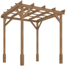 SUNVISTA 2 x 2m Wooden Pergola Kit, Decorative Garden Gazebo Shelter with Stable Structure for Climbing Vines, Flowers, Dark Brown