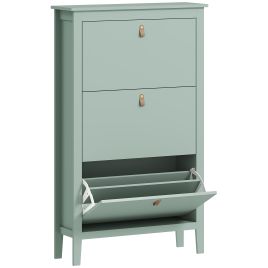 ZABIST 3 Drawers Large Shoe Cabinet Green