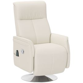 HERON 10-Point Massage Recliner Armchair - Cream