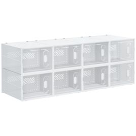 SUIZI I 8 Pieces Shoe Storage Boxes Transparent