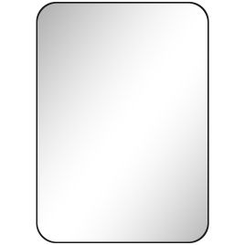 HERON 70 x 50cm Curved Bathroom Mirror - Black