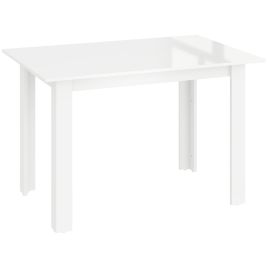 HERON Extendable Dining Table, 120-160 x 70cm Rectangular Kitchen Table for Small Spaces, Seats 4-6 People, High Gloss White