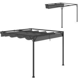 SUNVISTA 3 x 3(m) Outdoor Pergola with Retractable Canopy - Grey