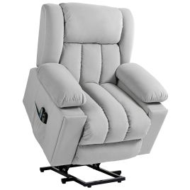 HERON Power Lift Recliner Chair with Vibration Massage and Heat, Electric Lift Chair for Elderly, Light Grey