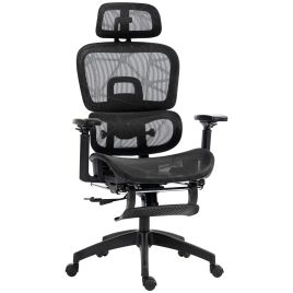 HERON Executive Office Chair, Ergonomic Mesh High Back Desk Chair with Lumbar Support, Swivel Computer Chair with 3D Armrest, Black