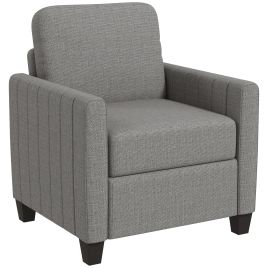 Armchair - Fabric Accent Chair Light Grey 78cm