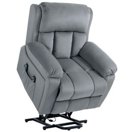 Scott Power Lift Recliner Chair with Vibration Massage Heat Side Pocket - Grey