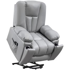 Recliner Sofa - Eight Massage Point Armchair Charcoal Grey 94cm