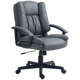 Vinsetto Office Chair, Faux Leather Computer Desk Chair, Mid Back Executive Chair with Adjustable Height and Swivel Rolling Wheels