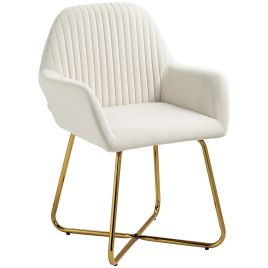 Scott Modern Armchair Upholstered Accent Chair - Cream White