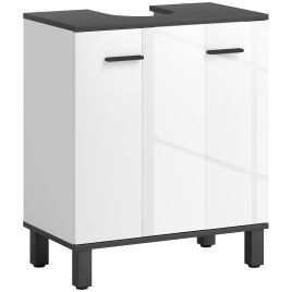 HERON Under Sink Bathroom Cabinet, High Gloss White