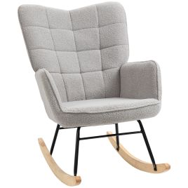 Scott Berber Fleece Nursery Glider Rocker - Light Grey