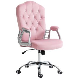 Preston Home Office Chair Computer Chair with 360 Swivel Wheels - Pink