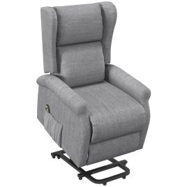 Fabric Electric Recliner Chair Recliner Armchair with Remote Control - Grey