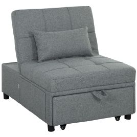 HERON Four-In-One Single Sleeper Chair - Light Grey