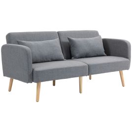 Scott 3/2 Seater Sofa Bed Convertible with 2 Cushions - Grey