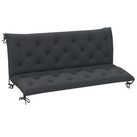 3 Seater Garden Bench Cushion with Back Ties - Black