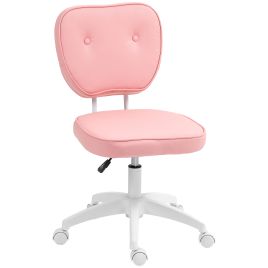 Preston Vanity Office Chair PU Leather Computer Chair with Adjustable Height - Pink