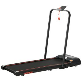 Foldable Walking Treadmill, with LED Display - Red and Black