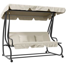 SUNVISTA Convertible Three-Seater Swing Chair Bed - Cream