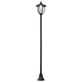 1.77m Tall Free-Standing ABS Garden Solar LED Lamp Post Black