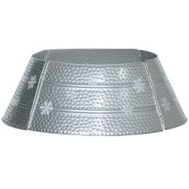 Scott Christmas Tree Base Cover with Hollow Snowflake Pattern - Silver