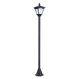Outdoor Garden Solar Post Lamp Sensor Dimmable LED Lantern Bollard Pathway 1.2M Tall-Black