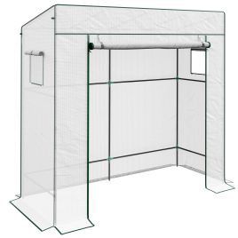 PE Cover Walk-in Outdoor Greenhouse, White