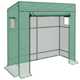 PE Cover Walk-in Outdoor Greenhouse, Green
