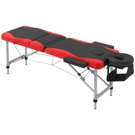 Foldable Massage Table Salon SPA Facial Couch Bed - Black and Red