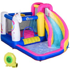 5 in 1 Bouncy Castle for Children with Blower for 3-8 Years Old Kids
