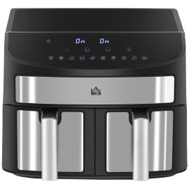 Dual Zone Air Fryer, 10-in-1 8L with Sync Cook & Sync Finish, 60-Minute Timer for Oil Free & Low Fat Cooking, 2400W