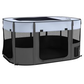 Shelley Oxford Fabric Foldable Dog Pen with Storage Bag 59H x 114L x 89Wcm - Grey