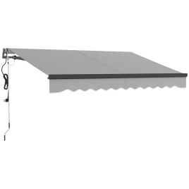 SUNVISTA 3x2.5m Electric Awning with Remote, Retractable Aluminium Sun Shade, UV30+ - Light Grey