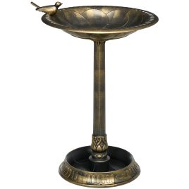 NELRIC Tall Garden Bird Bath - Bronze