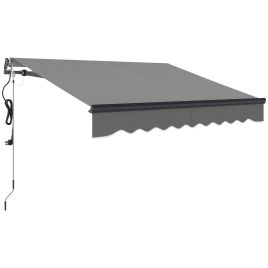 SUNVISTA 2.5x2m Electric Awning with Remote, Retractable Sun Shade Canopy, UV30+ Aluminium Frame - Dark Grey