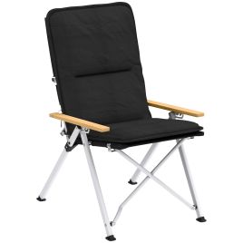SUNVISTA Portable Camping Chair for Adults, High Back Folding Recliner with Padded Seat & Bag, Black