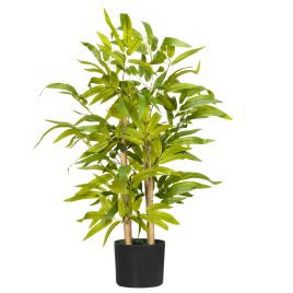 Artificial Plants Bamboo Tree in Pot Desk Fake Plants for Home Indoor Outdoor Decor, 15x15x60cm, Green