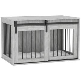 Shelley 100cm Dog Crate Furniture with Removable Cushion for Large Dogs - Grey