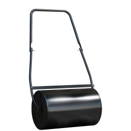 38L Heavy Duty Water or Sand Filled Garden Steel Lawn Roller Drum ?50cm Black