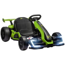 Scott 24V Electric Go Kart for Kids with Adjustable Seat - Green