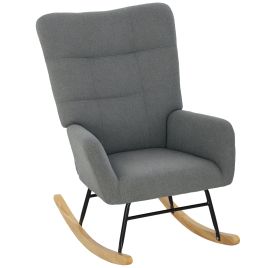 HERON Teddy Fleece Rocking Chair - Grey