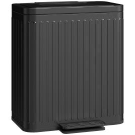 Scott Dual Kitchen Bin 2 x 20L Double Bin with Fingerprint-proof Pedal Bin with Soft-Close Lid- Black